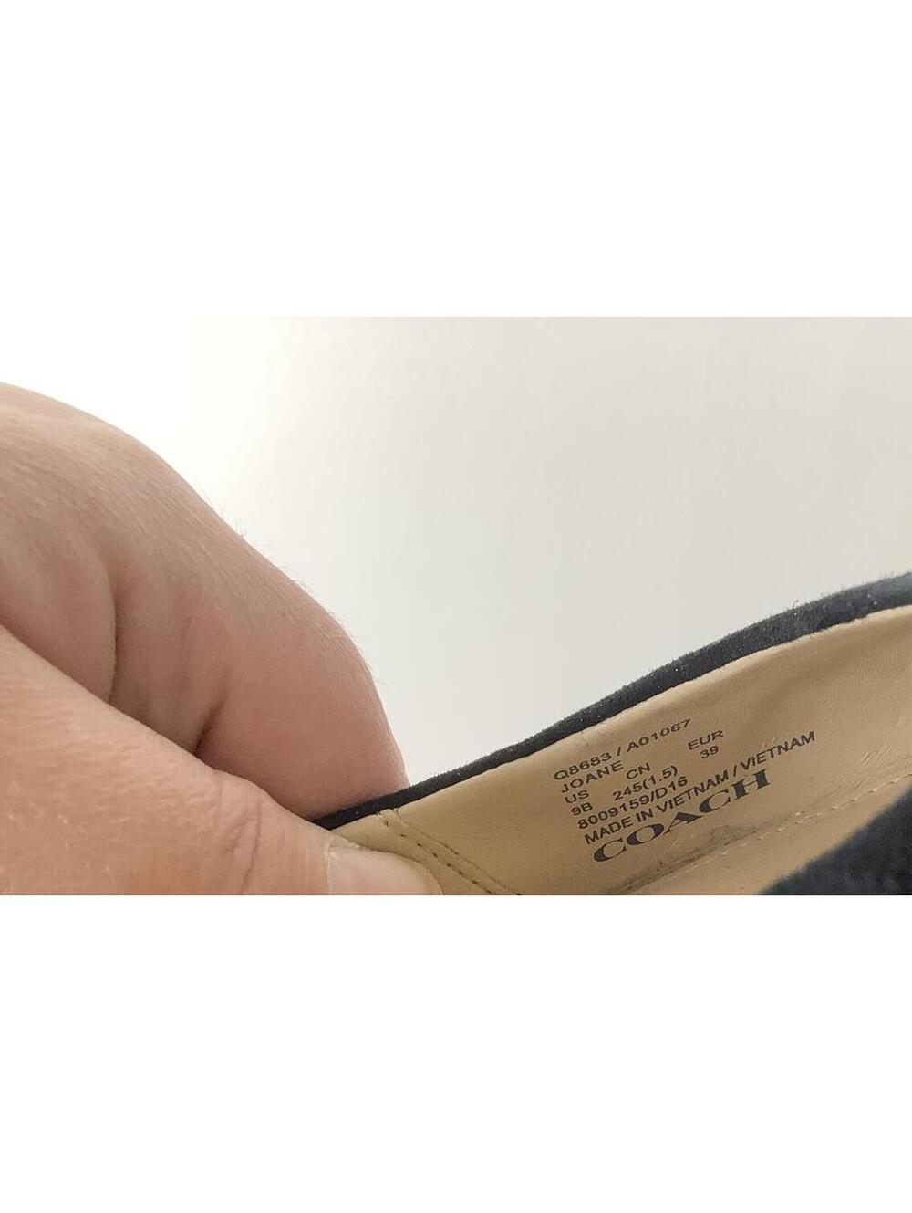 < Coach Joane Black Suede Pointed Toe Ballet Flats Size 9B > - Picture 9 of 9